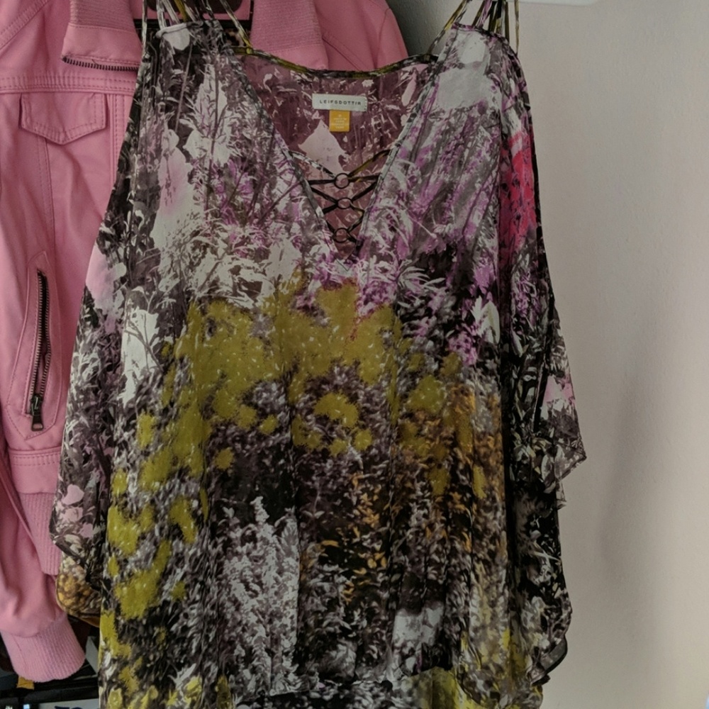 Sheer flowing blouse from Anthropologie.